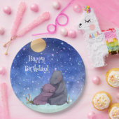 Love, Baby Hippo en haar moeder, Papieren Bordje (Feest)