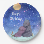Love, Baby Hippo en haar moeder, Papieren Bordje (Voorkant)