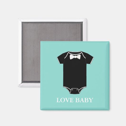Love Baby Little Man Tuxedo Love Baby shower Party Magneet (Voorkant / Achterkant)