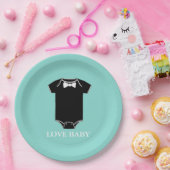 Love Baby Little Man Tuxedo Sprinkle Shower Party Papieren Bordje (Feest)