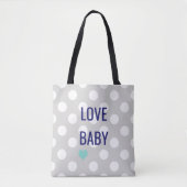 Love Baby Polka Dots Sprinkle Speelgoed Book Showe Tote Bag (Voorkant)