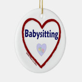 Love Babyzitting Keramisch Ornament (Rechts)