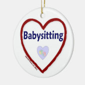 Love Babyzitting Keramisch Ornament (Links)