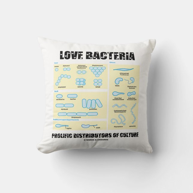 Love Bacteria Prolific Distributors of Culture Kussen (Voorkant)