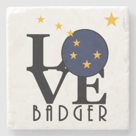 LOVE Badger Alaska Stenen Onderzetter