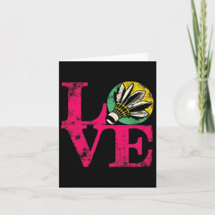 Love Badminton -  Kleurrijke Badminton Shuttl Kaart