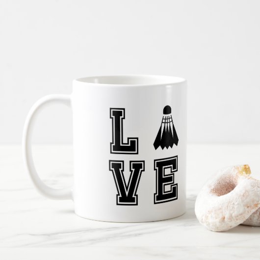 Love Badminton Koffiemok (Met donut)