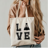 Love Badminton Tote Bag