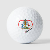 Love Bahamas Golf Balls, Bahamas flag, Heart Golfballen (Voorkant)