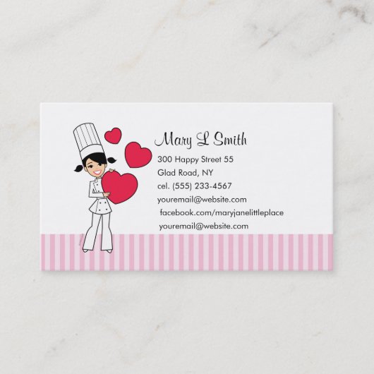 Love Baking Personal Calling Card - Gepersonalisee Contactkaartje (Voorkant)
