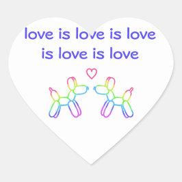 Love Balloon Dogs Heart Sticker