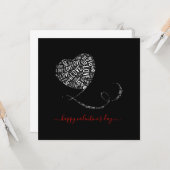 Love Balloon Word Art Valentijnsdag Kaart (Voorkant / Achterkant in situ)