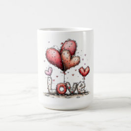 LOVE-balloons met bloemhartjes Koffiemok