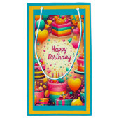 Love Balloons Verjaardag Gift Bag Klein Cadeauzakje (Achterkant)