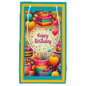 Love Balloons Verjaardag Gift Bag Klein Cadeauzakje (Voorkant)