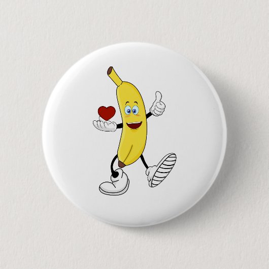 Love banana ronde button 5,7 cm (Voorkant)