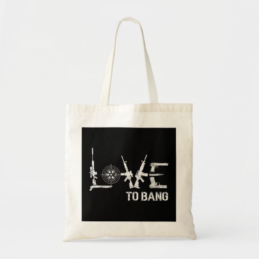 Love-Bang Pistool Rifle Patriot Second Amendment U Tote Bag (Voorkant)