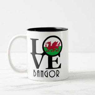 LOVE Bangor, Gwynedd - Wales 11oz Tweekleurige Koffiemok