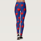 LOVE BARBADOS Flag Red Hearts RUN YOUR RACE Custom Leggings (Achterkant)