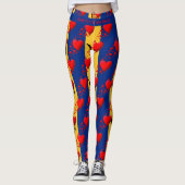 LOVE BARBADOS Flag Red Hearts RUN YOUR RACE Custom Leggings (Voorkant)