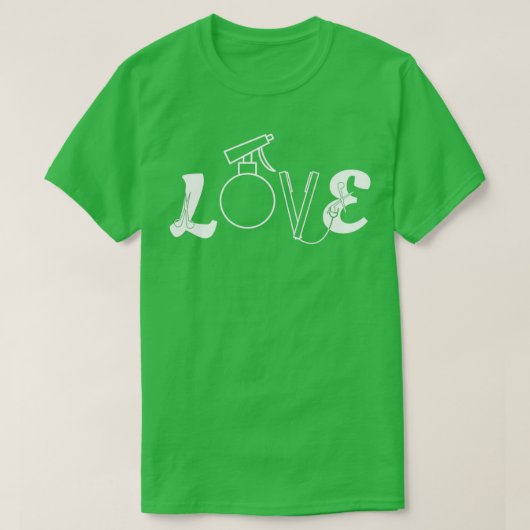 Love Barber Tools Thleted Words Barbershop Style G T-shirt (Design voorkant)