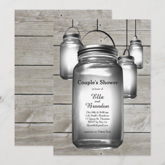 Love Barn Weddings Couple's Shower Invitation Kaart (Voorkant / Achterkant)