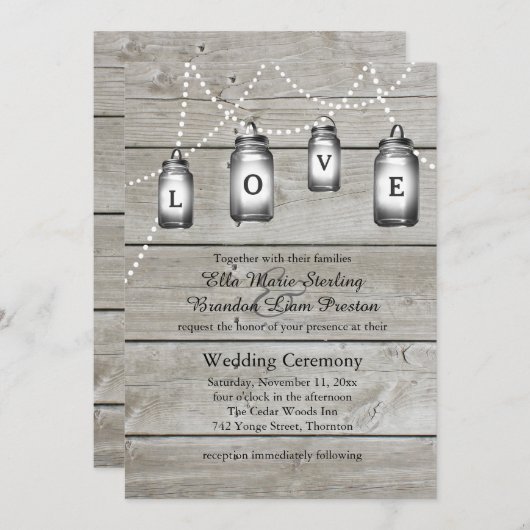 Love Barn Weddings Uitnodiging (Voorkant / Achterkant)