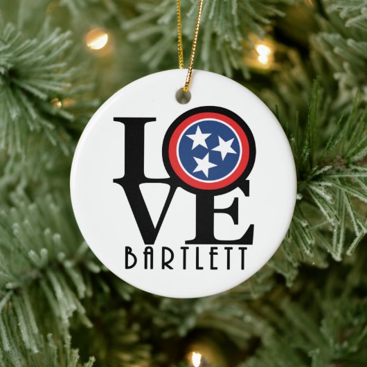LOVE Bartlett Tennessee Keramisch Ornament (Boom)