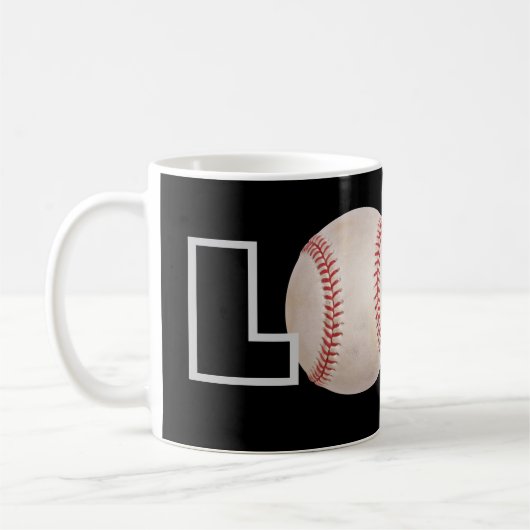 Love Baseball Coffee Mok (Links)