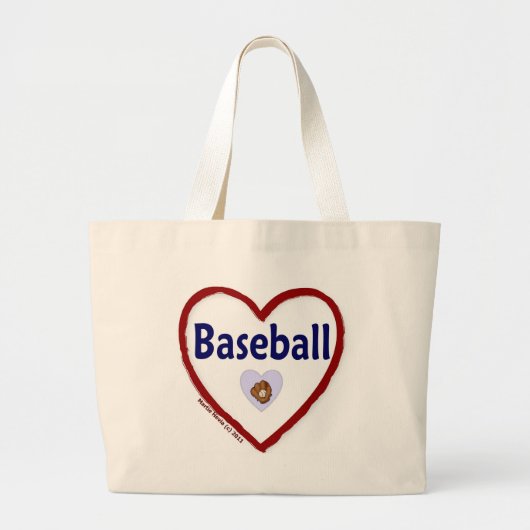 Love Baseball Grote Tote Bag (Voorkant)