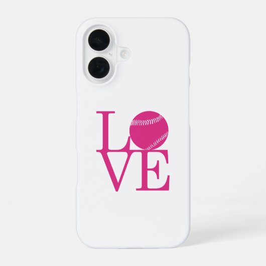 Love Baseball iPhone 16 Hoesje (Achterkant)