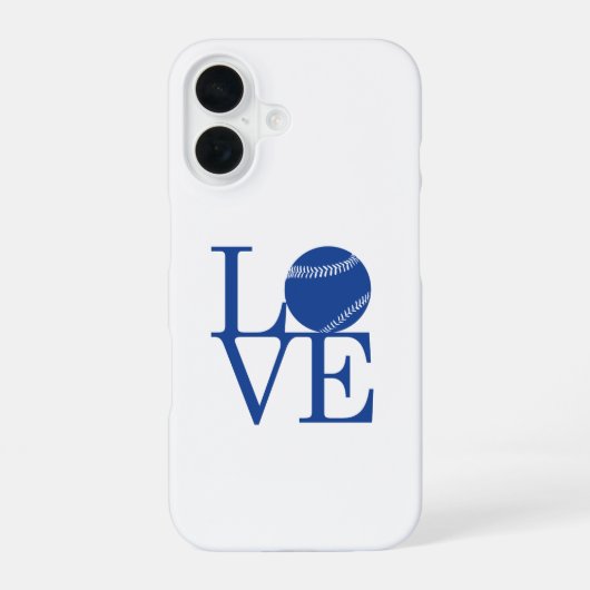 Love Baseball iPhone 16 Hoesje (Achterkant)