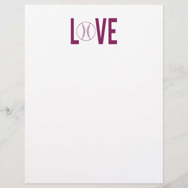 Love Baseball Letter Head (Voorkant)