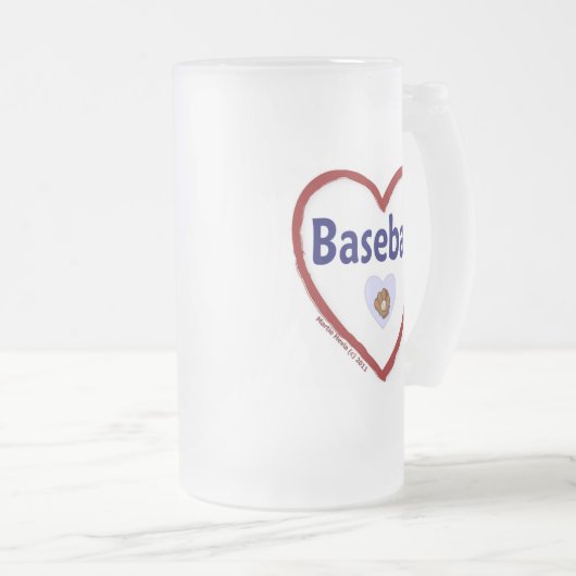 Love Baseball Matglas Bierpul (Voorkant rechts)