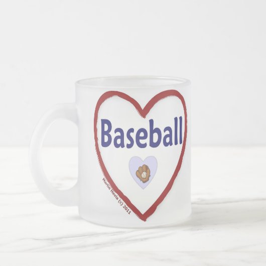 Love Baseball Matglas Koffiemok (Links)
