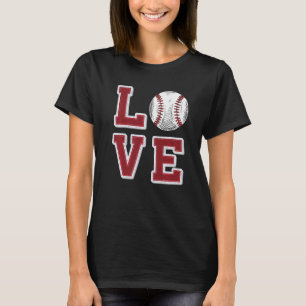 Love Baseball Retro Matching Game Day Base T-shirt