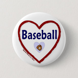 Love Baseball Ronde Button 5,7 Cm