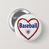 Love Baseball Ronde Button 5,7 Cm (Voorkant /achterkant)