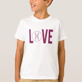 Love Baseball Unisex Kids SSL T-shirt (Voorkant)