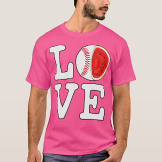 Love Baseball Watermelon T-shirt