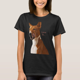 Love Basenji Dog mama Dad Puppy Cute Pet Valentijn T-shirt