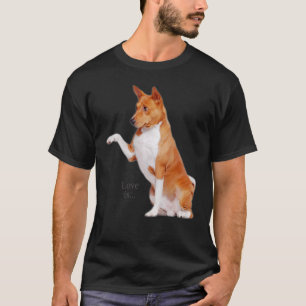 Love Basenji Dog mama Dad Puppy Cute Pet Valentijn T-shirt