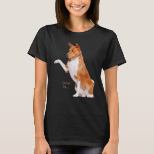 Love Basenji Dog mama Dad Puppy Cute Pet Valentijn T-shirt