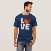 Love Basketbal T-shirt - Navy Blue Kleur (Voorkant volledig)