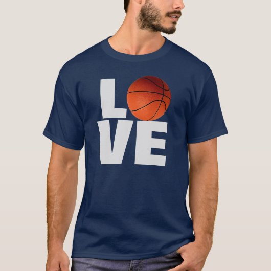Love Basketbal T-shirt - Navy Blue Kleur (Voorkant)
