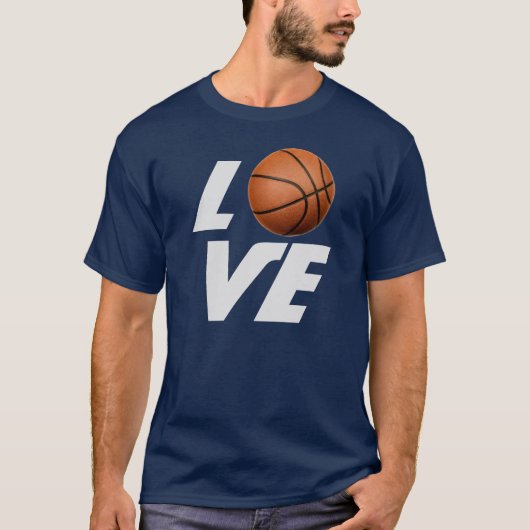 Love Basketbal T-Shirt - Navy Blue Kleur T - shirt (Voorkant)