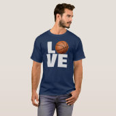Love Basketbal T-shirt - Navy Blue Sport T - shirt (Voorkant volledig)