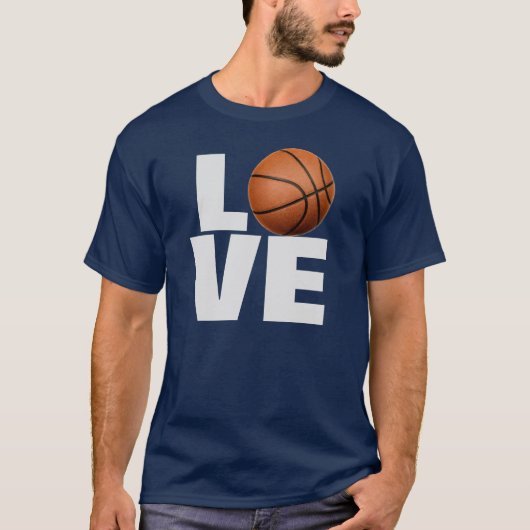Love Basketbal T-shirt - Navy Blue Sport T - shirt (Voorkant)