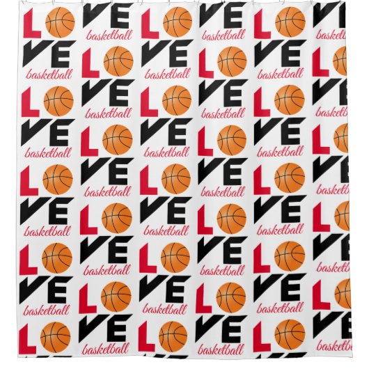 Love basketball douchegordijn (Voorkant)