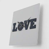 Love basketball game with blue ball vierkante klok (Hoek)